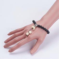 Браслеты из натурального обсидиана&nbsp;BJEW-JB03023