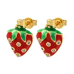 Латунные микро проложить серьги стержня кубического циркония&nbsp;EJEW-D322-05G-01