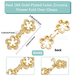 6 шт. латунные застежки с микропаве из прозрачного кубического циркония&nbsp;KK-BBC0018-72