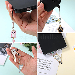 14 шт. 14 стиля в форме кошки и с рисунком лапы эмалированные мобильные пылезащитные заглушки из сплава&nbsp;HJEW-WR00020