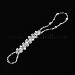 PP & ABS пластиковый жемчуг эластичные кольца для пальцев ног браслеты для бикини&nbsp;AJEW-WH20121-30