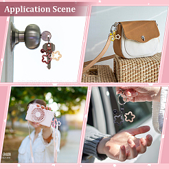 10 шт. двухцветные акриловые брелки-звездочки&nbsp;KEYC-ME0001-09