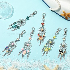 12 шт. подвеска в виде морской черепахи 6 цветов из искусственной бирюзы и сплава&nbsp;HJEW-YW00245