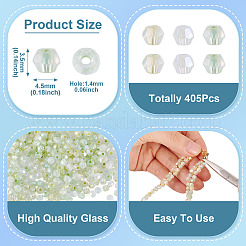 405 шт. прозрачных стеклянных бусин с гальваническим покрытием&nbsp;GLAA-TA0003-66E