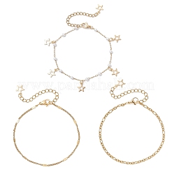 Браслеты из круглого АБС-пластика с бусинами из искусственного жемчуга и стальных тросов 304&nbsp;BJEW-JB12452-02