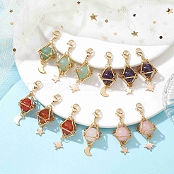 Подвески из латуни из натуральных драгоценных камней&nbsp;HJEW-JM01817