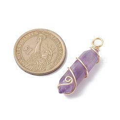 Заостренные подвески из медной проволоки с натуральными смешанными драгоценными камнями&nbsp;PALLOY-JF02603-01