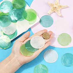 60 шт. 3 цвета натуральный Capiz ракушка соединительные подвески&nbsp;SHEL-SP0001-06