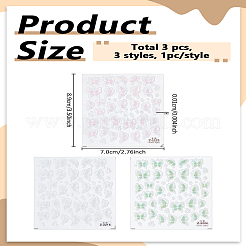 3шт. 3-х цветные наклейки для дизайна ногтей в виде бабочек&nbsp;MRMJ-LP0002-90