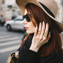 Набор для самостоятельного изготовления двойного куполообразного кольца&nbsp;DIY-UN0004-26A