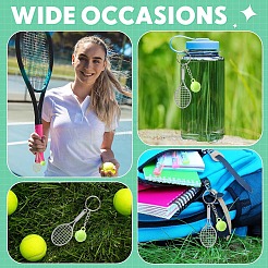 5 шт. непрозрачный акриловый теннисный брелок с изображением теннисной ракетки из сплава&nbsp;KEYC-YW00243-01