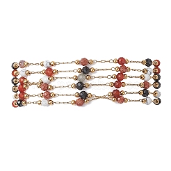 Браслеты-цепочки из многорядной нержавеющей стали 304 с драгоценными камнями для женщин&nbsp;BJEW-JB12985