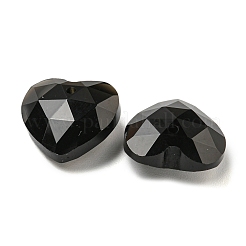 Ограненные сердечки из натурального обсидиана&nbsp;G-G123-01F