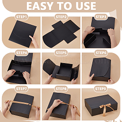 Картонные подарочные коробки с лентой из золотарника&nbsp;CON-WH0107-60C