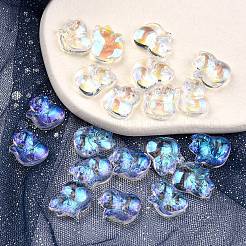 Гальванизировать прозрачные стеклянные подвески GLAA-YW0003-06