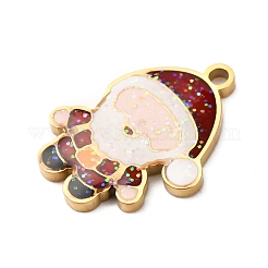 Рождественские эмалевые подвески из нержавеющей стали 304&nbsp;LS-STAS-B112-02G-04