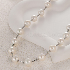 Элегантные ожерелья из круглого жемчуга и железных бусин для женщин&nbsp;ZH3328-1