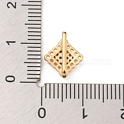 Многожильные звенья из латуни с ромбическим паве&nbsp;LS-ZIRC-R021-01E-G