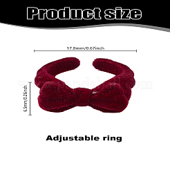 1 шт. флокированные манжеты-кольца с бантом&nbsp;RJEW-LP0003-45