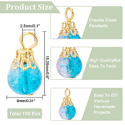 150 шт. подвески из стекла с эффектом потрескивания&nbsp;FIND-DC0001-50