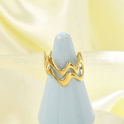 Открытые манжеты из нержавеющей стали Wave 304 для женщин&nbsp;RJEW-G338-18G