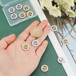 12 шт. подвески из нержавеющей стали 201 двух цветов&nbsp;STAS-UN0031-34