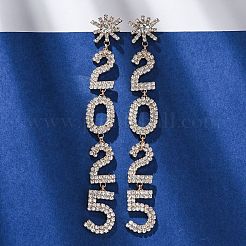 Латунь горный хрусталь серьги&nbsp;EJEW-Q012-02G