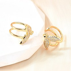 Фурнитура для ушей из латуни с микропаве из кубического циркония для женщин EJEW-F370-05G