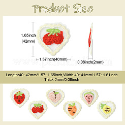 30 шт. 6 стиля сердца компьютерная вышивка ткань приклеиваемые/пришивные нашивки&nbsp;DIY-CJ0003-17