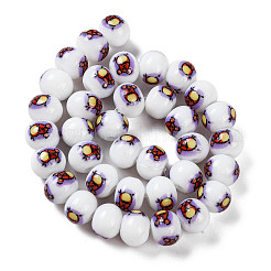 Печать стеклянных бусин для ожерелья изготовление браслетов&nbsp;GLAA-B020-02A-07