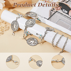 1 шт. тибетский стиль сплав овальный и череп крупного рогатого скота голова цепи звенья талии живота тела цепи для женщин&nbsp;AJEW-DC0003-23AS