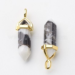 Кулоны из натуральной зебры и яшмы с двумя концами&nbsp;G-G902-B20