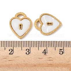 Подвески-шармы в форме сердца из нержавеющей стали 304 с натуральным белым корпусом&nbsp;STAS-U057-27G