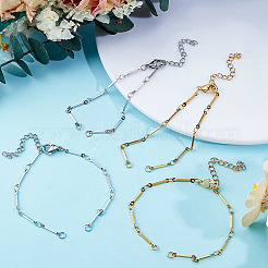 12 шт. 2 цвета 304 нержавеющая сталь звено цепи браслет изготовление&nbsp;AJEW-MA00003