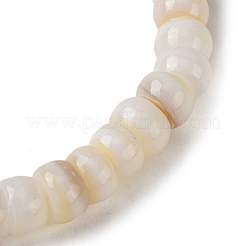 Браслеты-бусины из натуральных пресноводных ракушек rondelle для женщин&nbsp;BJEW-JB10911