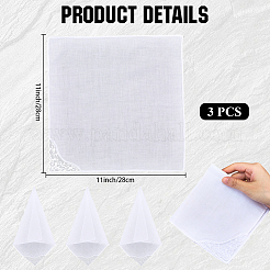 3 шт. хлопковый носовой платок&nbsp;AJEW-CP0010-02B