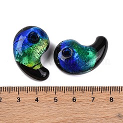 Светящиеся бусины лэмпворк ручной работы из серебряной фольги LAMP-F022-05F