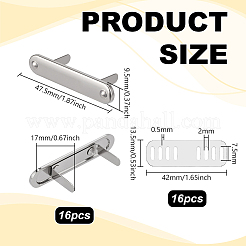 16 шт. Декоративные застежки для сумок овальной формы из цинкового сплава&nbsp;PURS-PH0001-35P