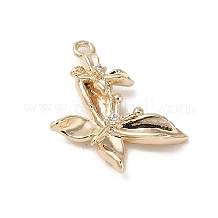 Латунные микропаве прозрачные подвески с фианитом&nbsp;KK-L208-63G