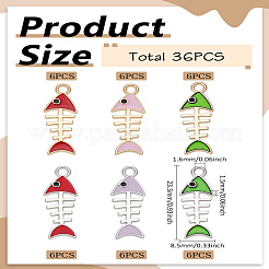 36шт 6 цвета сплава эмалевые подвески&nbsp;ENAM-LP0002-34
