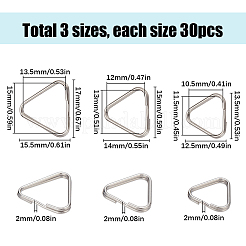 90 шт. 3 стиля 304 нержавеющая сталь регулировочные треугольные двойные пряжки&nbsp;STAS-SC0008-93