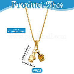 4 шт. ожерелья с подвесками из сплава перчаток&nbsp;NJEW-UN0001-62AG