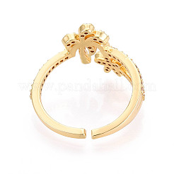 Манжеты из латуни с микро паве кубический цирконий для женщин&nbsp;KK-T071-56G