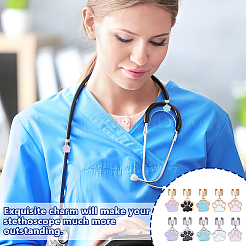 10 шт. подвеска-стетоскоп с отпечатком собачьей лапы из сплава и эмали&nbsp;HJEW-OC00211