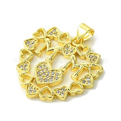 Подвески из латуни с микропаве ко Дню матери и кубическим цирконием&nbsp;KK-H472-04G-02