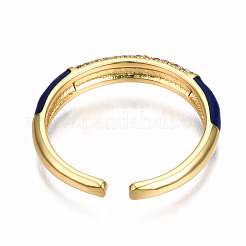 Латунные кольца из манжеты с прозрачным цирконием&nbsp;RJEW-N035-017-NF