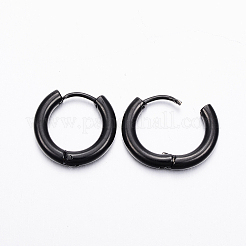 Серьги-кольца Huggie Hoop из нержавеющей стали 304&nbsp;LS-EJEW-F111-16mm-B