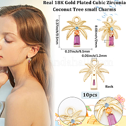 10шт латунные подвески с микропаве и кубическим цирконием&nbsp;KK-BBC0018-77