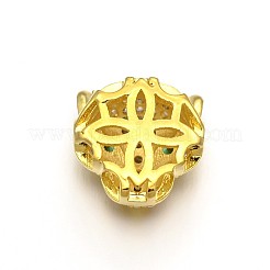 Стойки обшивки латунные микро проложить кубического циркония леопарда полые шарики&nbsp;X-ZIRC-I012-18G-RS