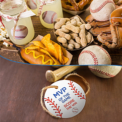 100 лист бумаги с бейсбольной тематикой для подвесных подарочных бирок&nbsp;DIY-ME0002-25